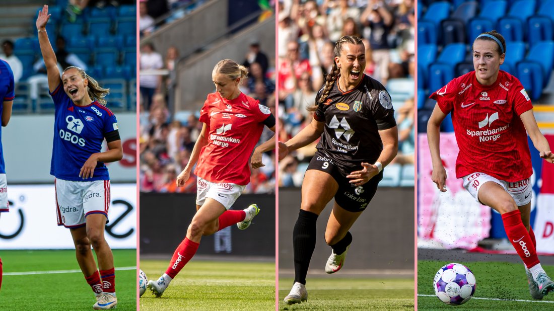 ÅRETS SPILLER: Stine Brekken, Lauren Davidson, Katarina Sunde og Joanna Tynnilä. Foto: Odd Sindre Tonning / TFK