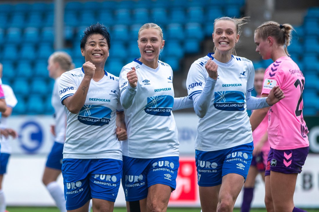 I FORM: Emilie Guddal (t.h.) og Kristina Svandal (midten) er en duo Brann må se opp for. Foto: Odd Sindre Tonning / TFK