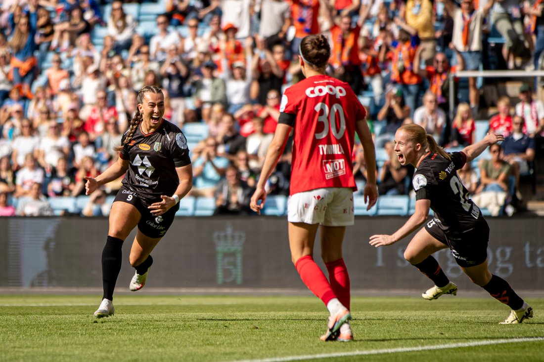 MÅLDRONNING: Katarina Sunde har herjet i Toppserien i år, og står med 26 mål allerede. På lørdag kan det bli flere. Foto: Odd Sindre Tonning / TFK